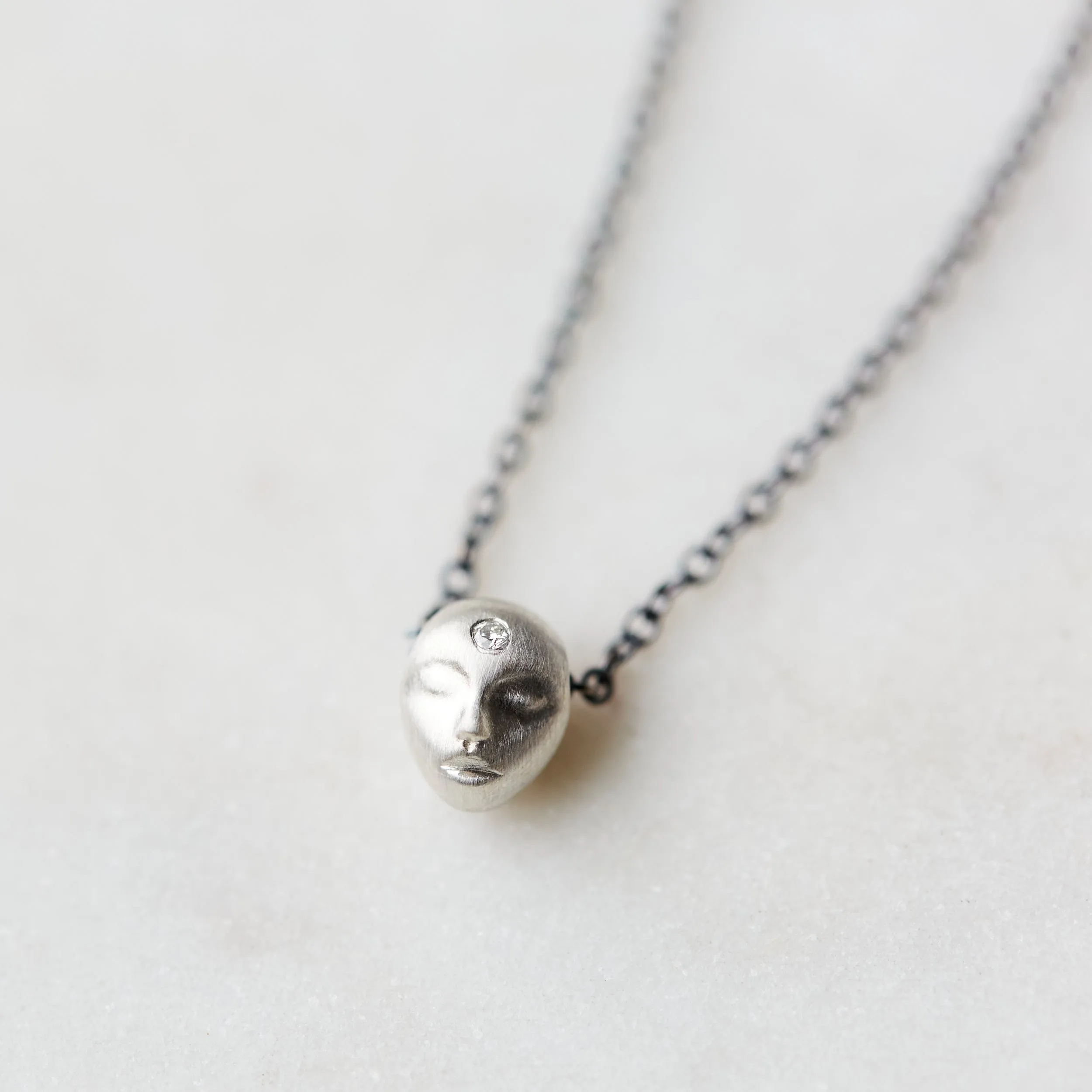 Little Grey Lady Cameo Necklace
