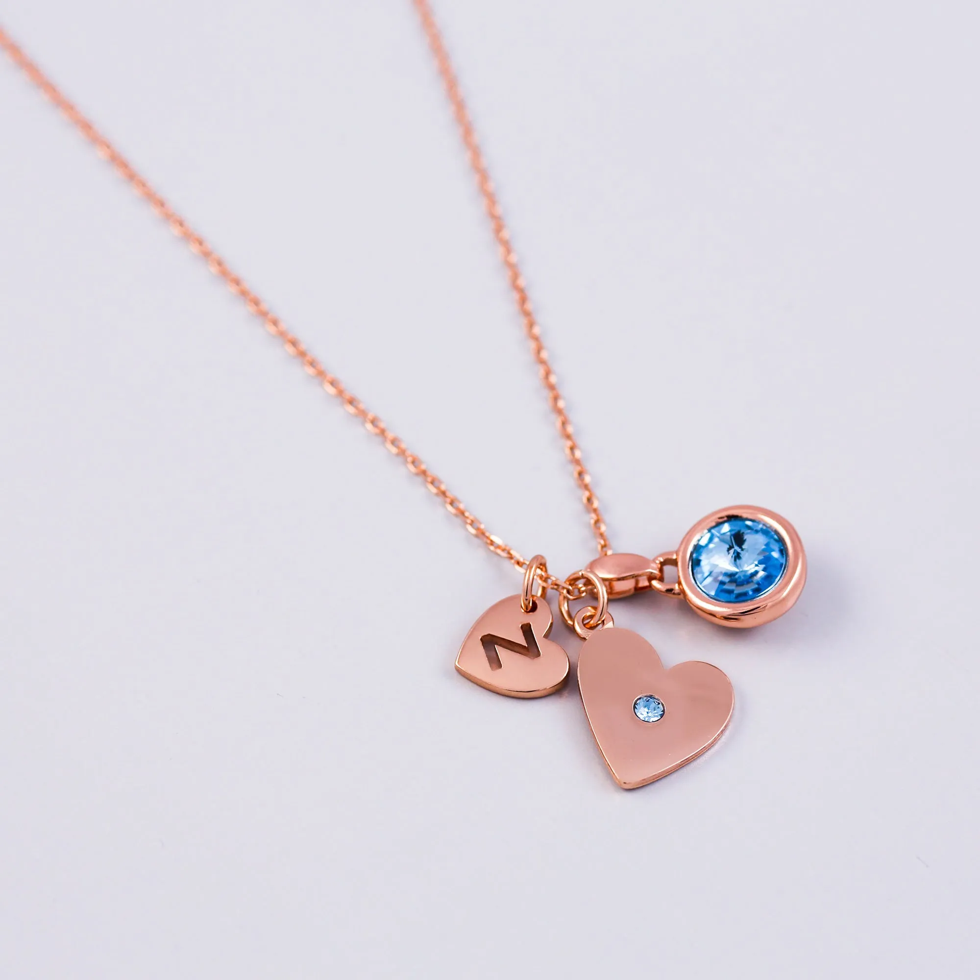 March Birthstone Necklace in Aquamarine