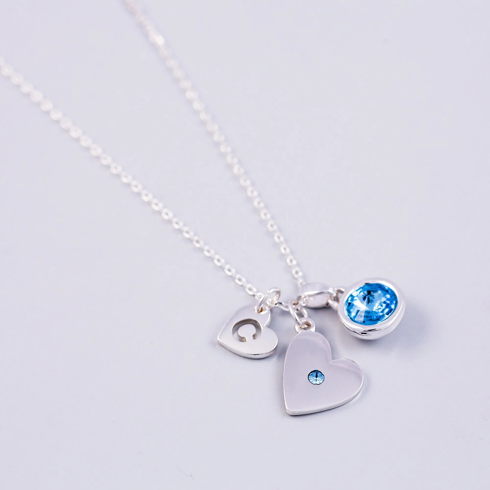 March Birthstone Necklace in Aquamarine