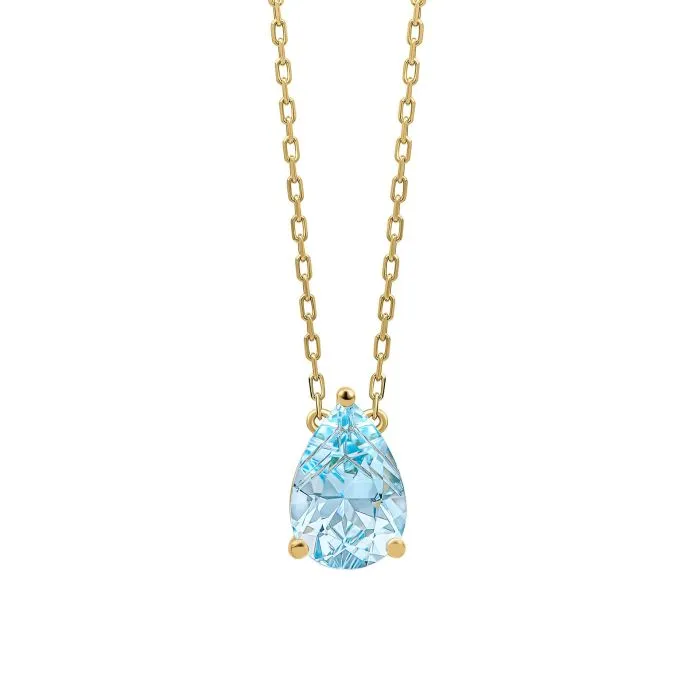 MILENA Pear Fancy Cut Topaz Necklace in 9ct Gold