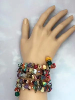 Natural Gemstone Wrapped Bracelet