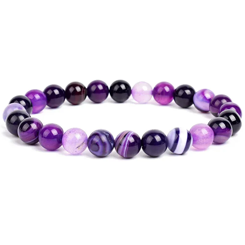 Natural Stone Beads Amethysts Crystal Quartz  Bracelets