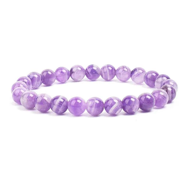 Natural Stone Beads Amethysts Crystal Quartz  Bracelets