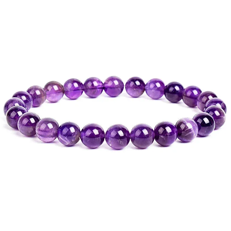 Natural Stone Beads Amethysts Crystal Quartz  Bracelets
