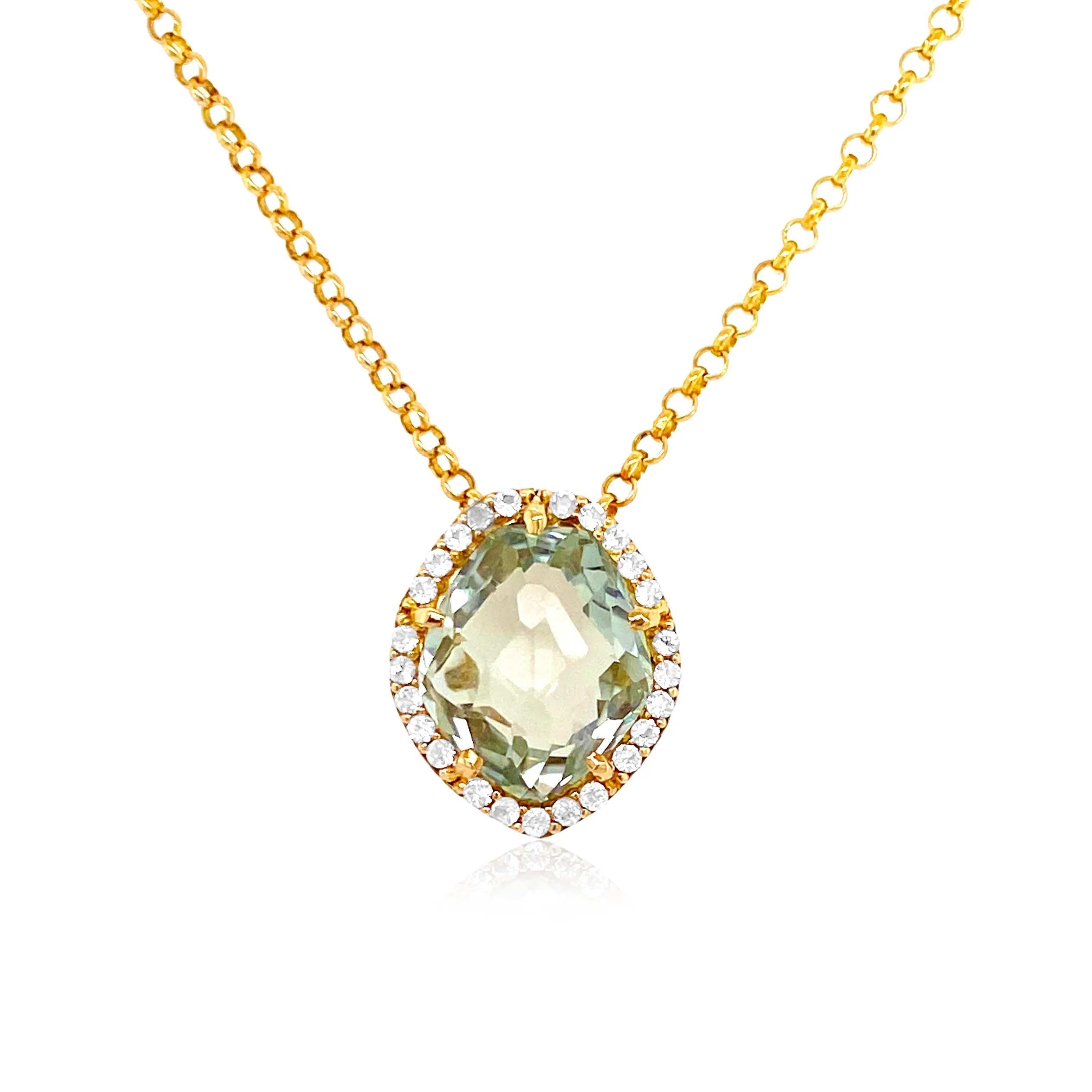 PANORAMA Necklace (1260) - Prasiolite / YG