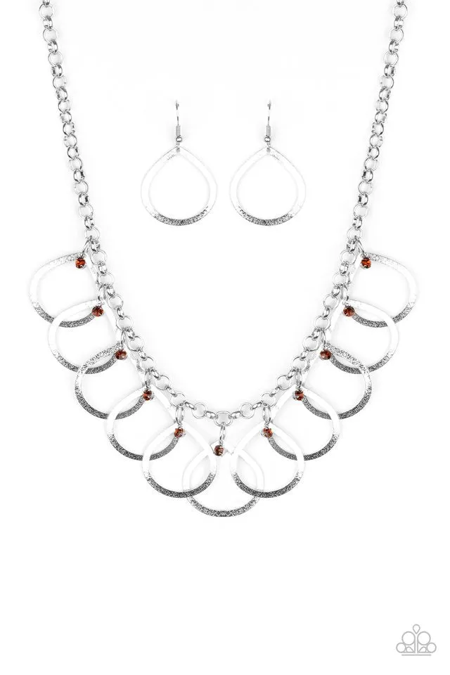Paparazzi Necklace ~ Drop by Drop - Brown