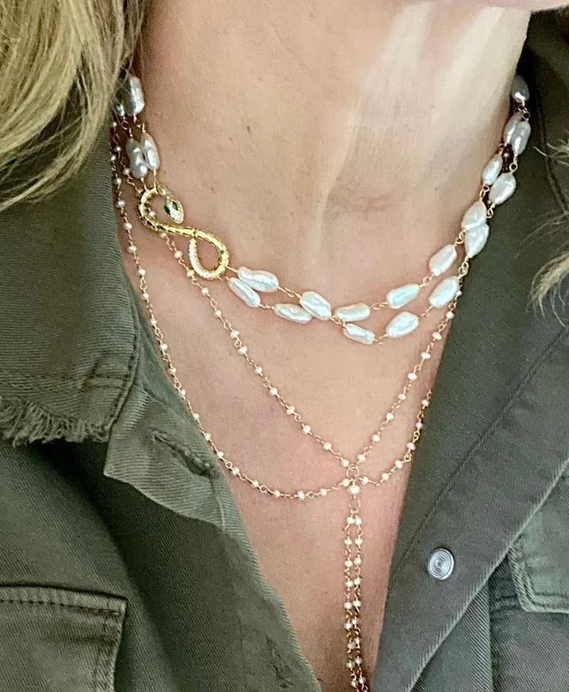 Pearl Necklace with Serpent