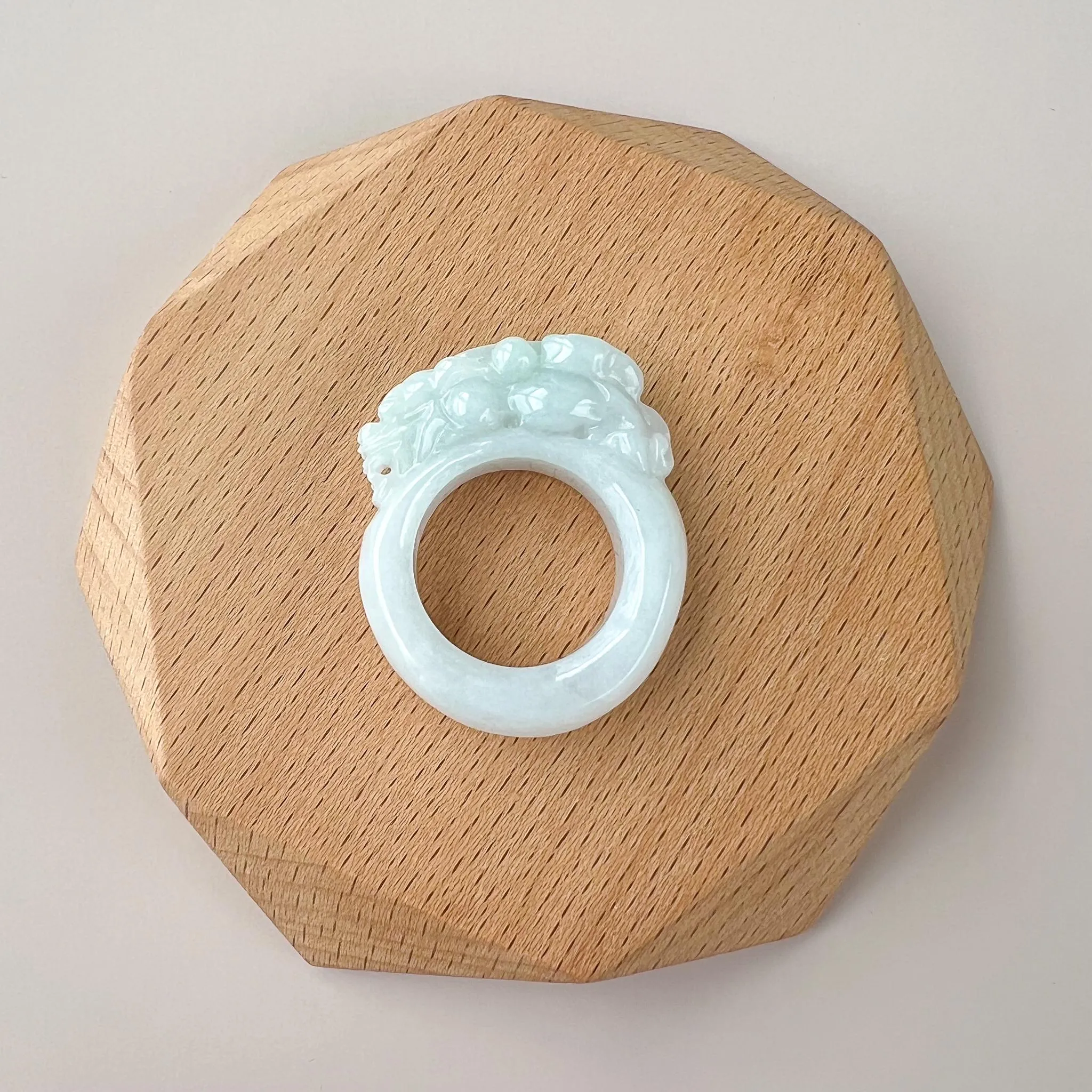 Pi Xiu Fortune Guardian Ring, US Size 10, Jadeite Jade Large Jade Ring, 貔貅, Thumb Ring, YGR-1123-1735865584