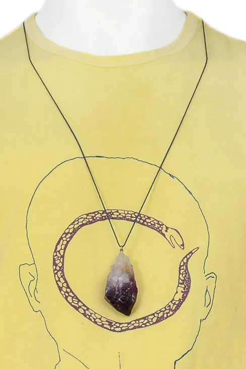 RAF SIMONS YELLOW TANK WITH CRYSTAL NECKLACE 2004