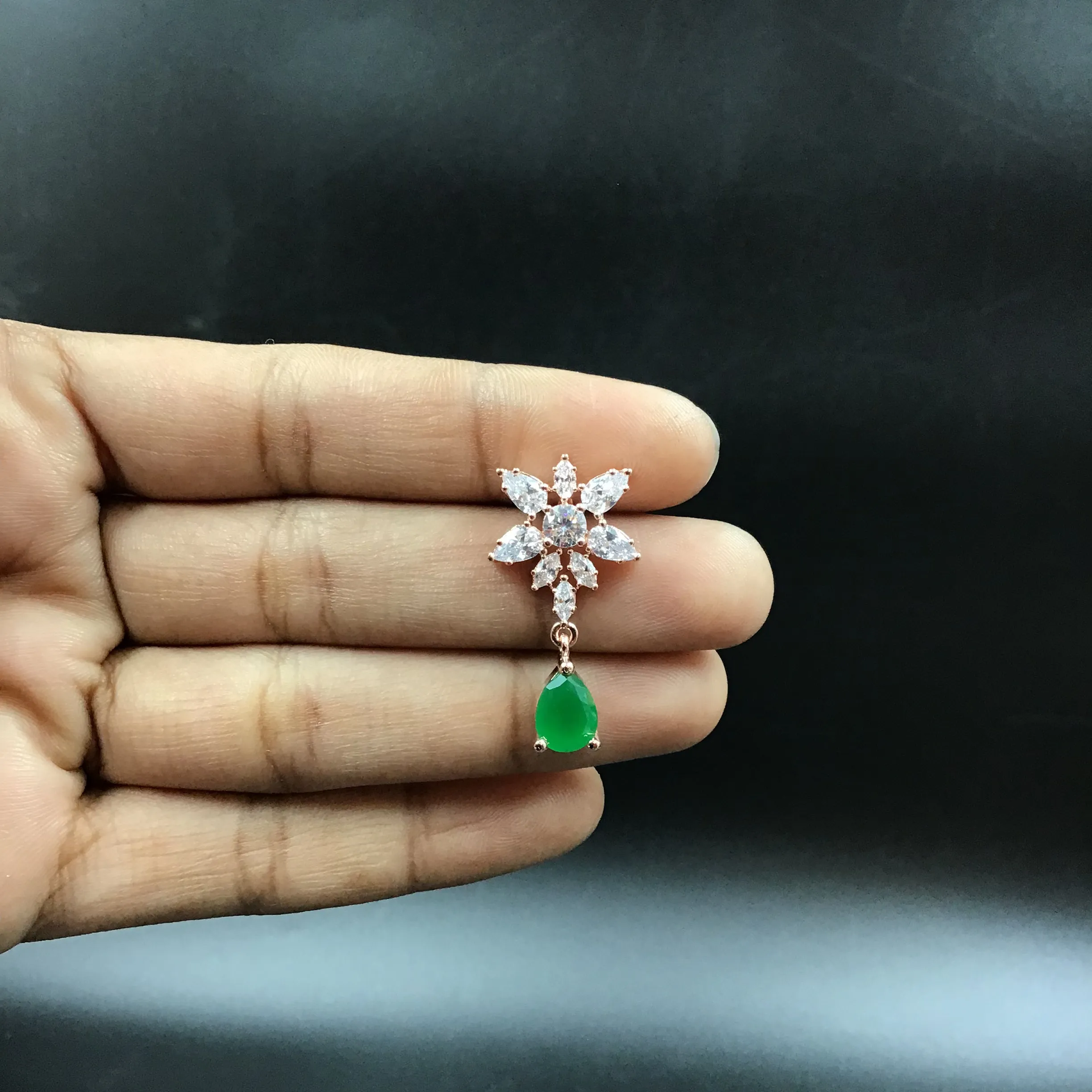 Round Neck Zircon/AD Necklace Set 6198-08