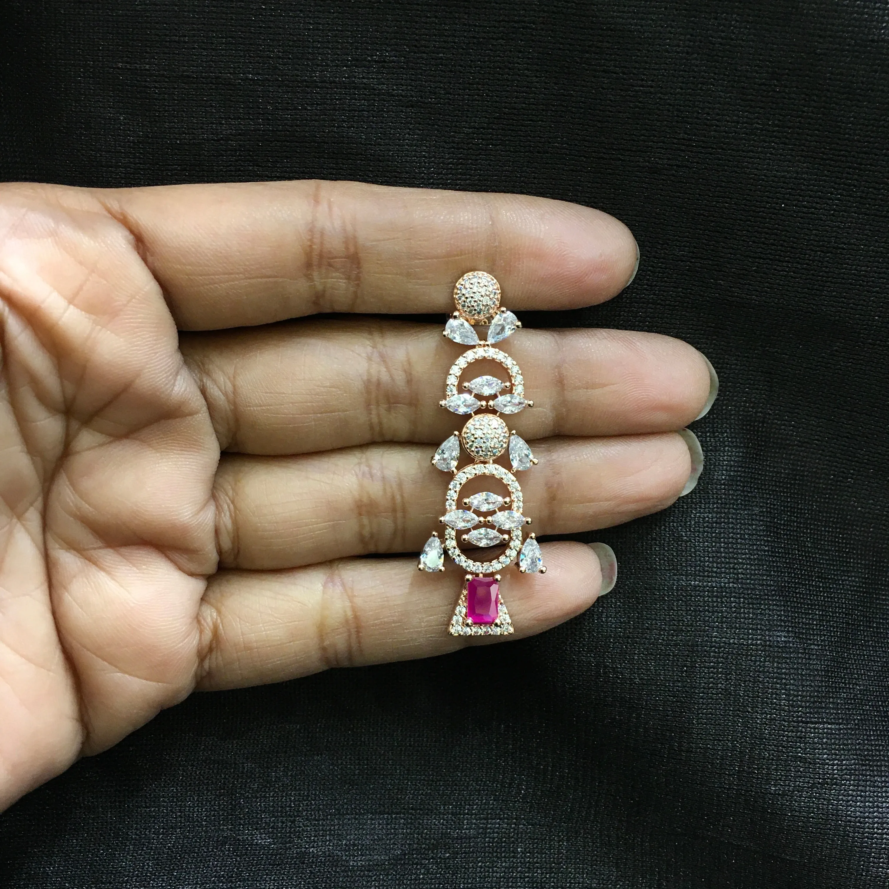 Round Neck Zircon/AD Necklace Set 6202-08