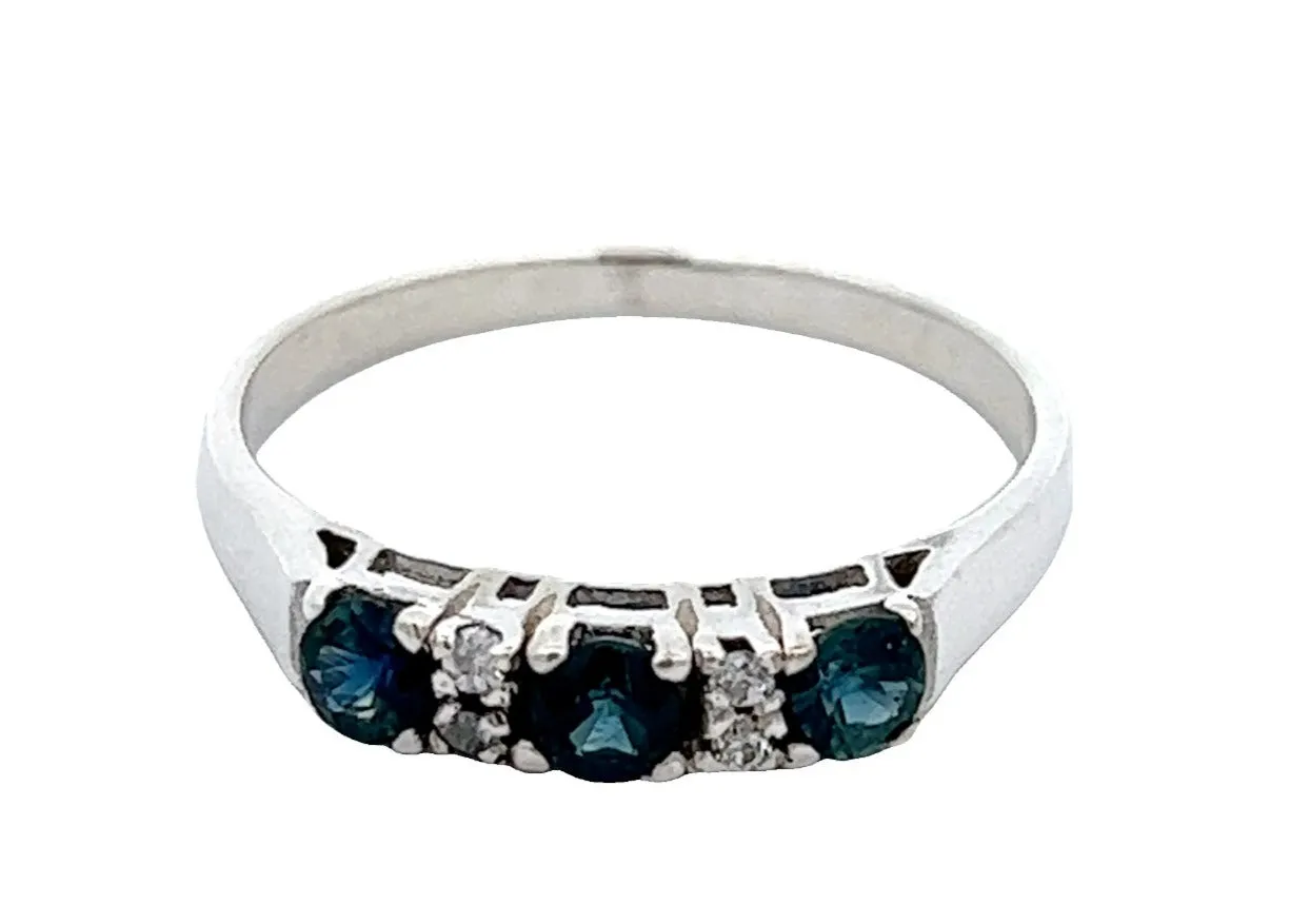 Sapphire & 925 Sterling Silver Ring