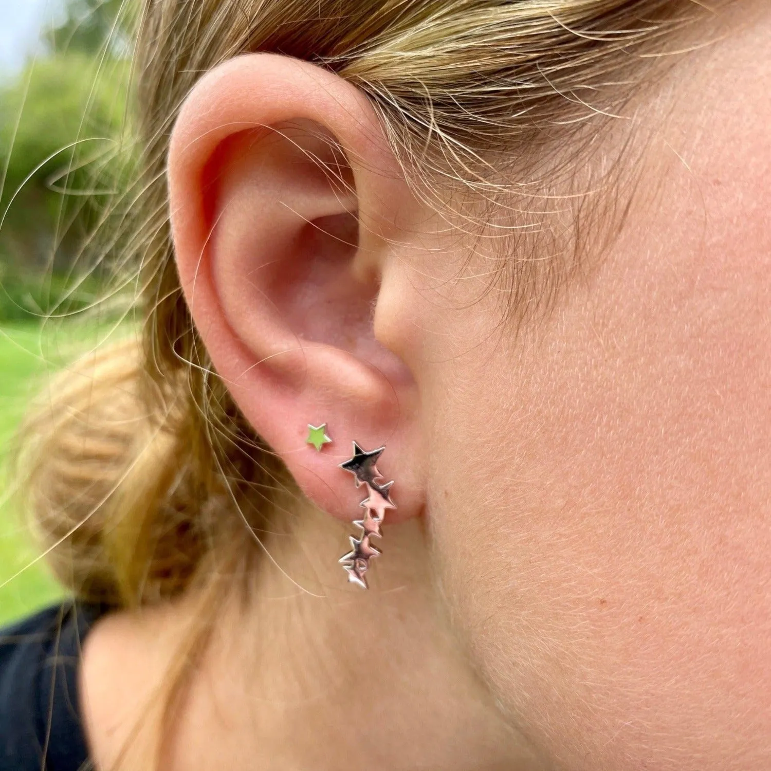 Shooting Star Sterling Silver Stud Earring