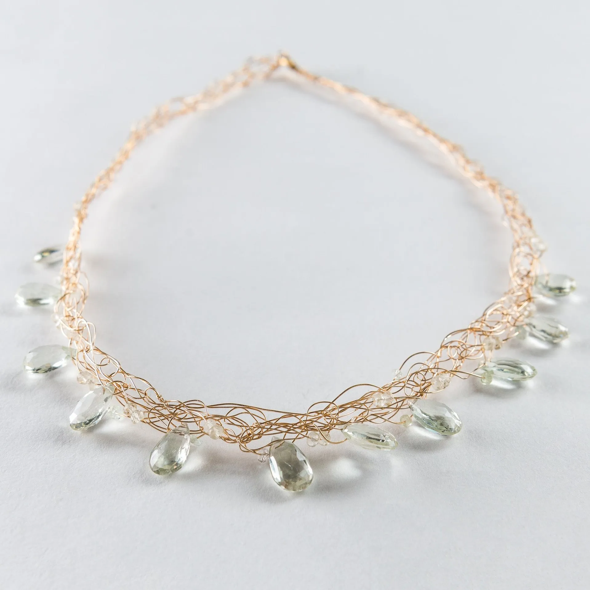 Spun Green Amethyst  Collar