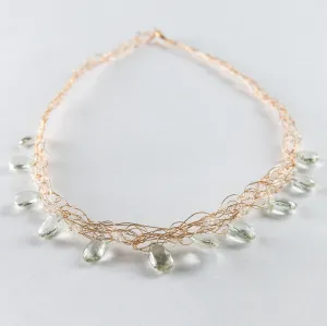 Spun Green Amethyst  Collar