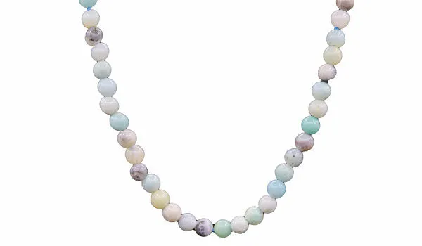 Sterling Silver 90's Style Mini Adjustable Amazonite Natural Gemstone Necklace