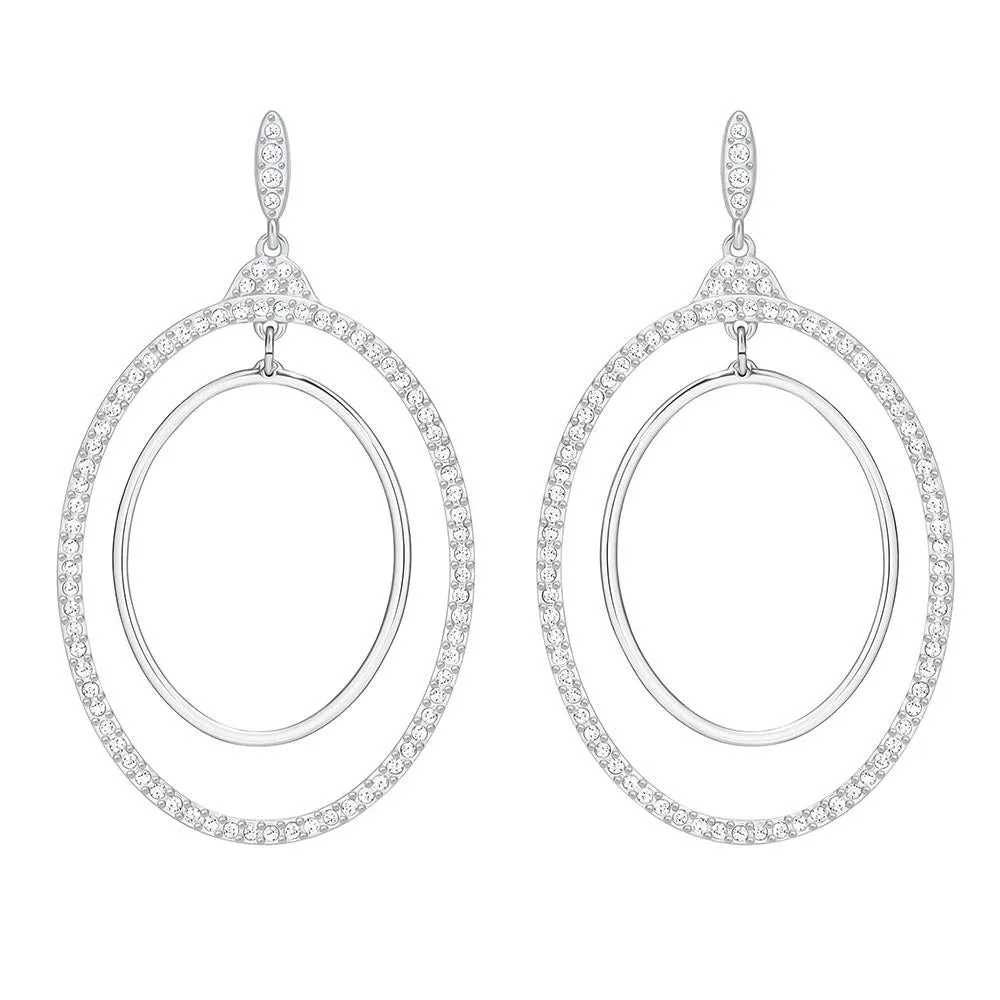 Swarovski Gilberte Hoop Pierced Earrings White