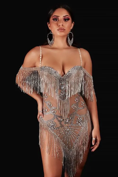 Tiffany Diamante Tassel Dress