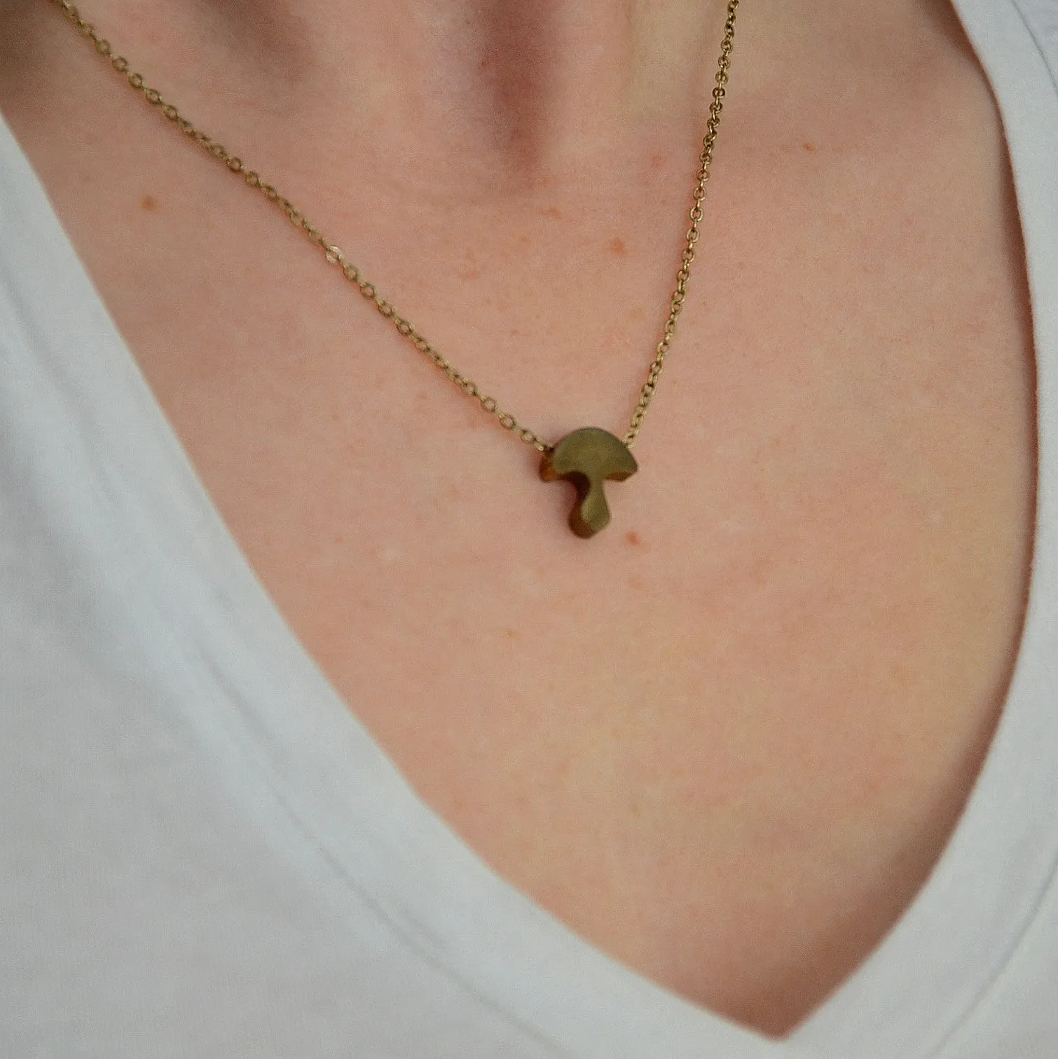 Tiny Mushroom Necklace