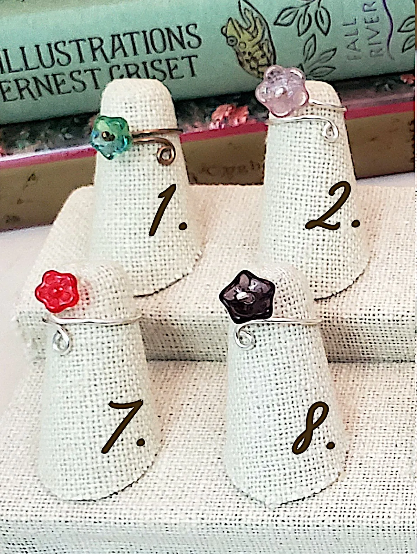 Toe/Midi/Pinky Ring with Tiny Flower, Simple, Adjustable, Boho, Bohemian, Fairy Tale, Renaissance, Garden, Wedding, Bridesmaid, Group E