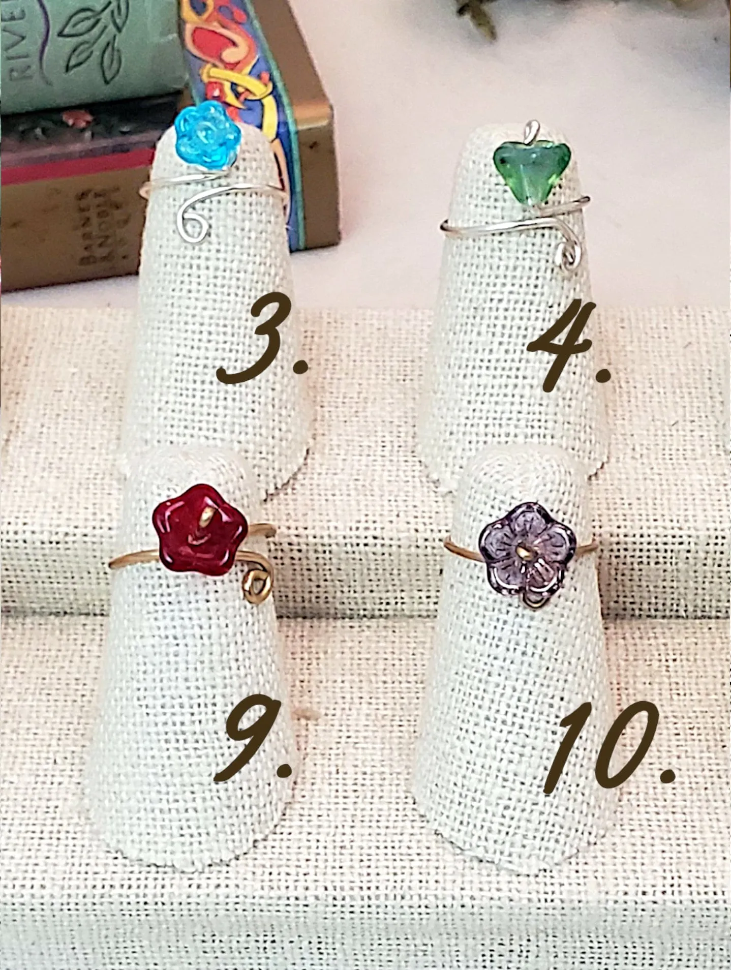 Toe/Midi/Pinky Ring with Tiny Flower, Simple, Adjustable, Boho, Bohemian, Fairy Tale, Renaissance, Garden, Wedding, Bridesmaid, Group E