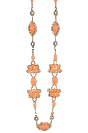 Vintage Angel Skin Coral Resort Necklace