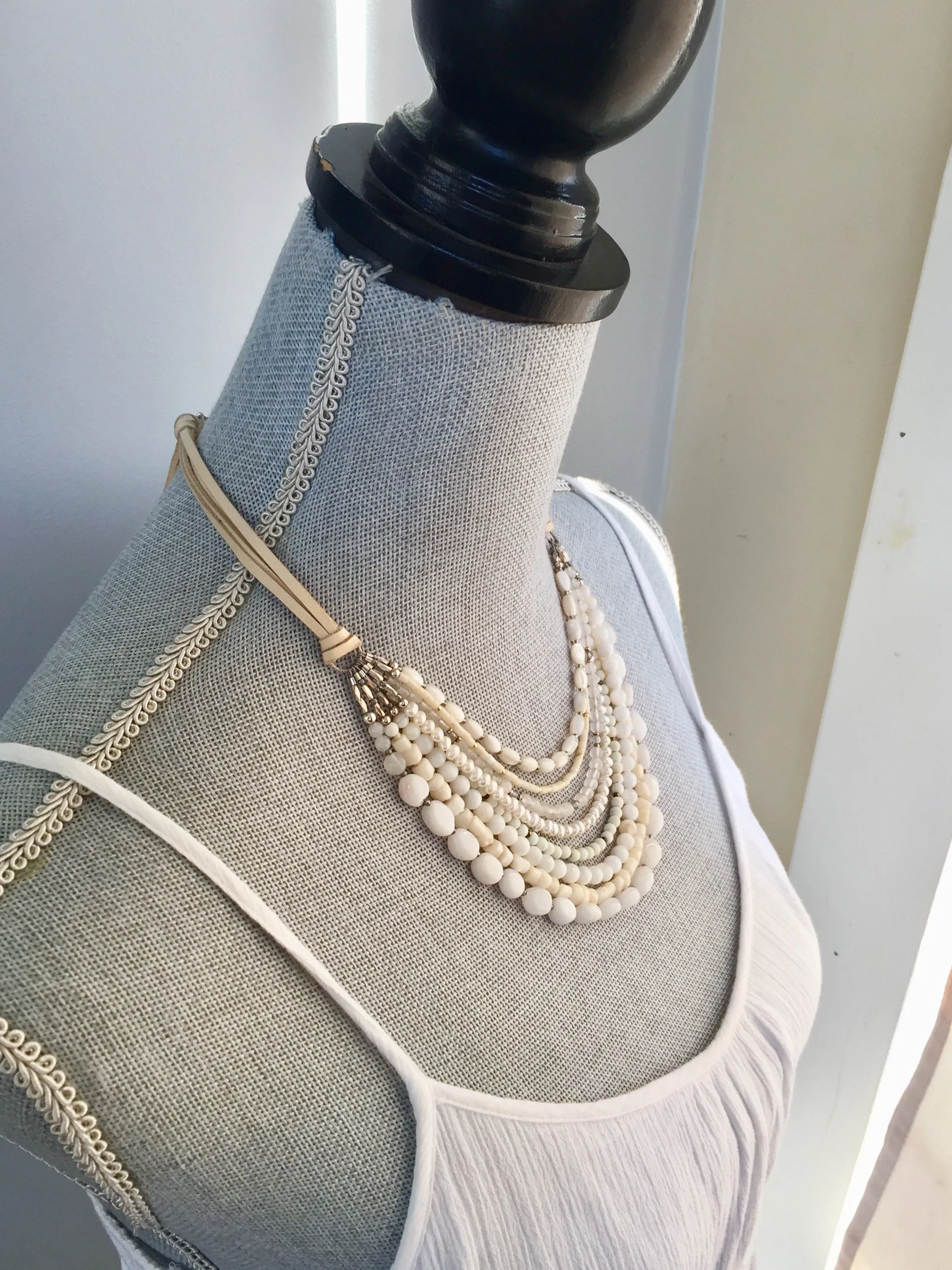 White Gemstone Erica Necklace