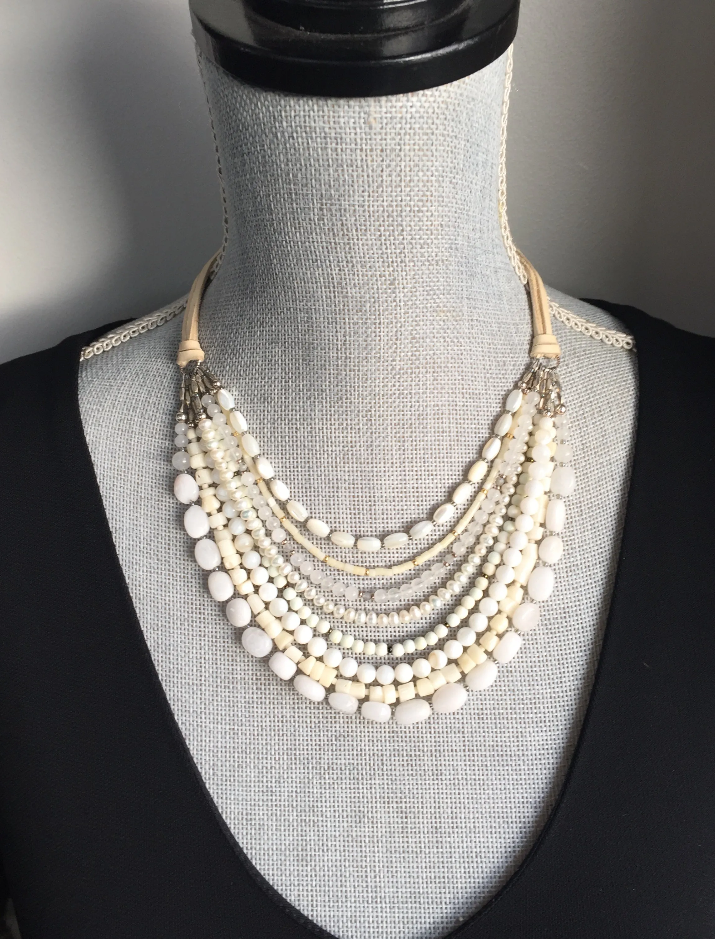 White Gemstone Erica Necklace
